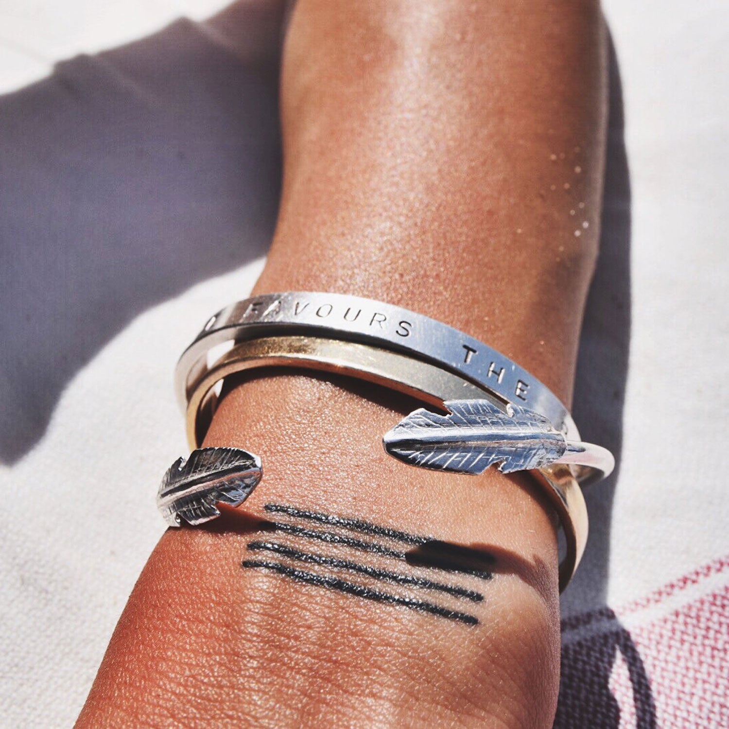 Silver Feather Cuff Bangle