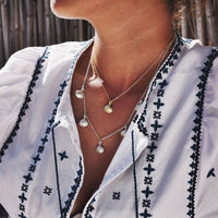 Silver Five Shell Necklace