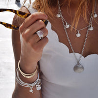 Silver Five Shell Necklace