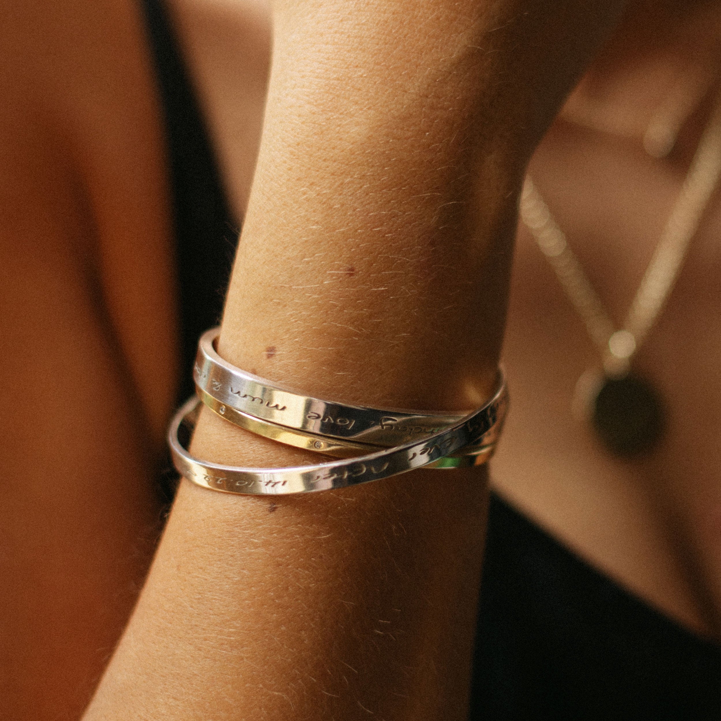 Silver Full Signature Bangle With Handwriting