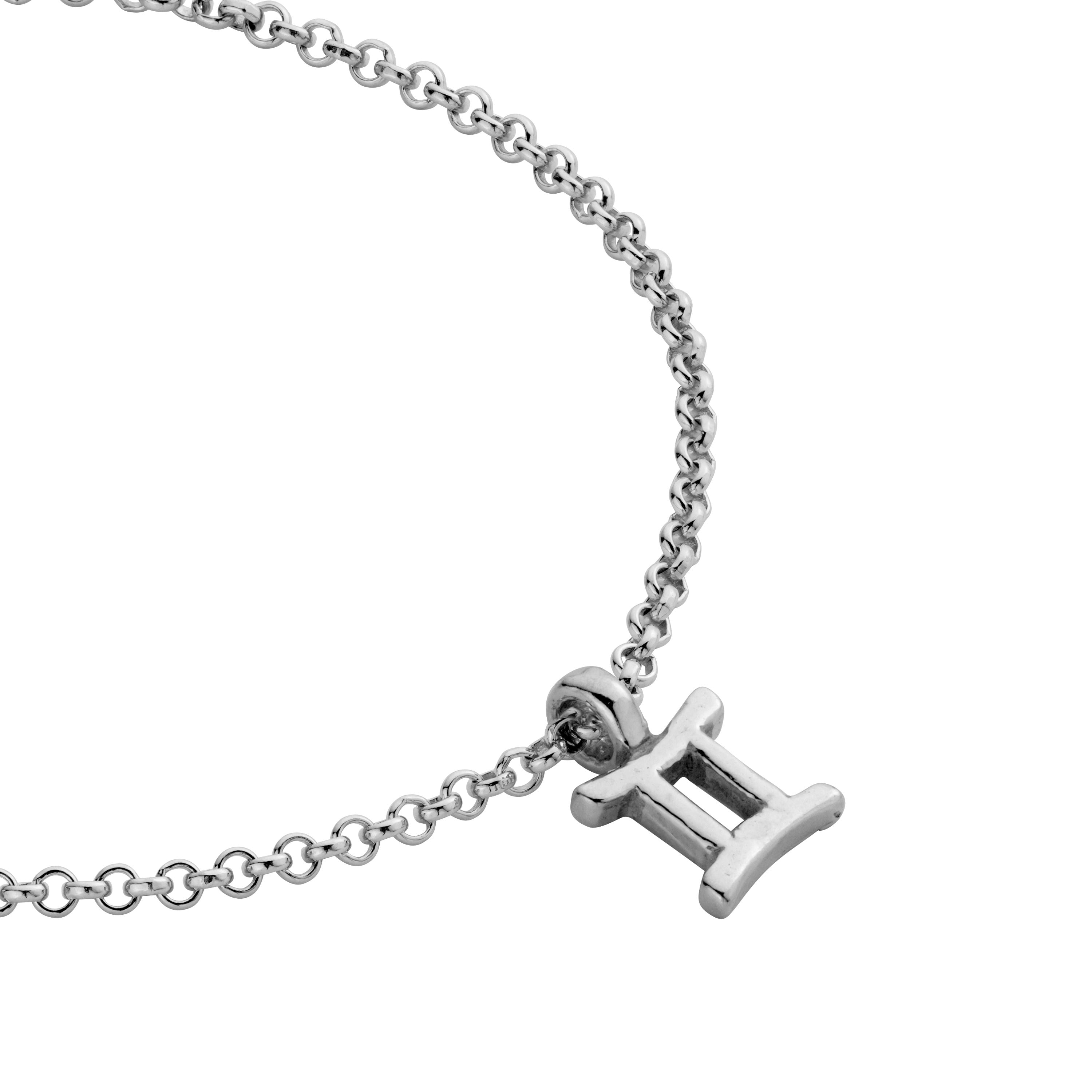 Silver Gemini Mini Horoscope Chain Bracelet