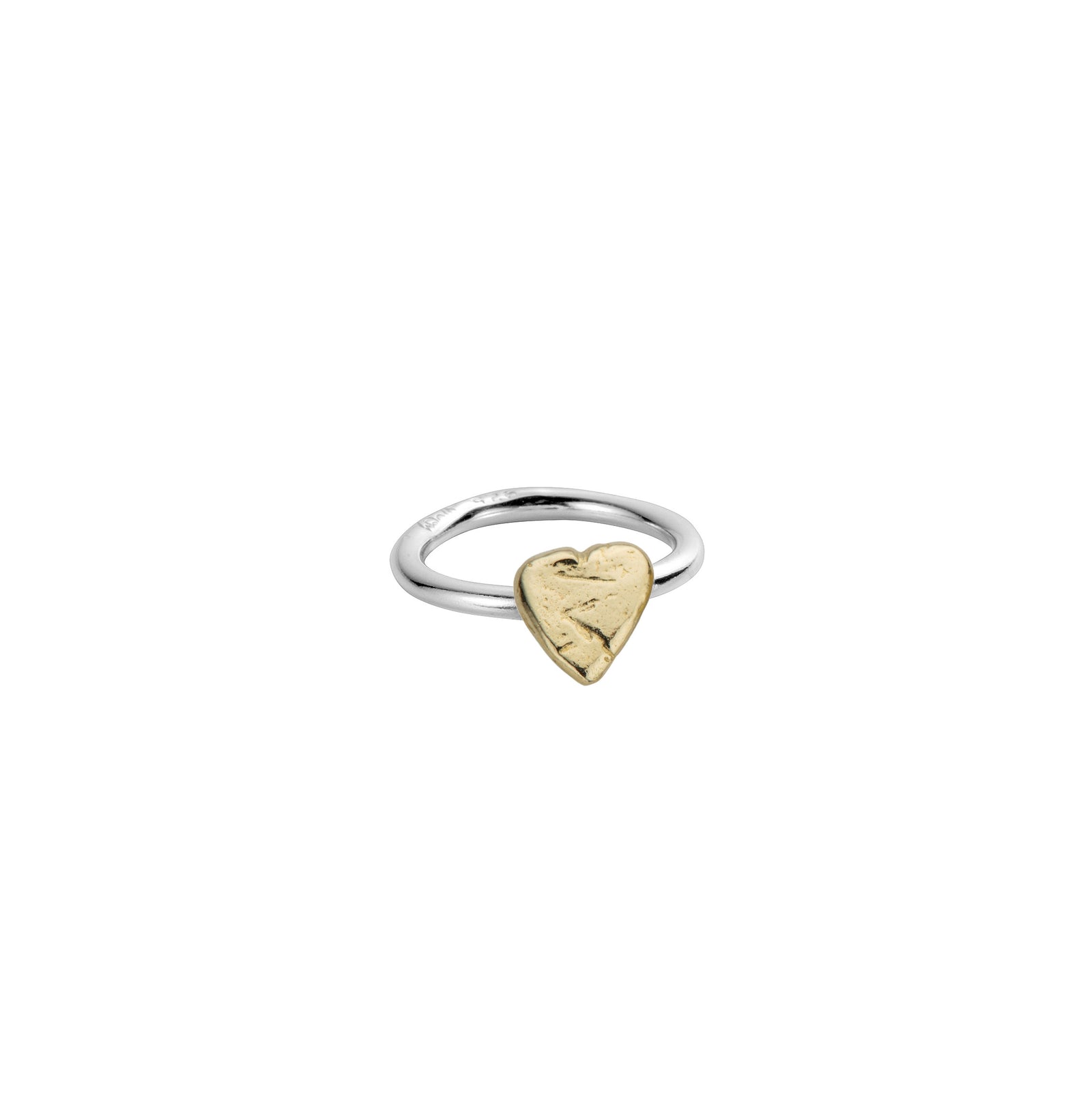 Silver & Gold Baby Heart Love Struck Ring