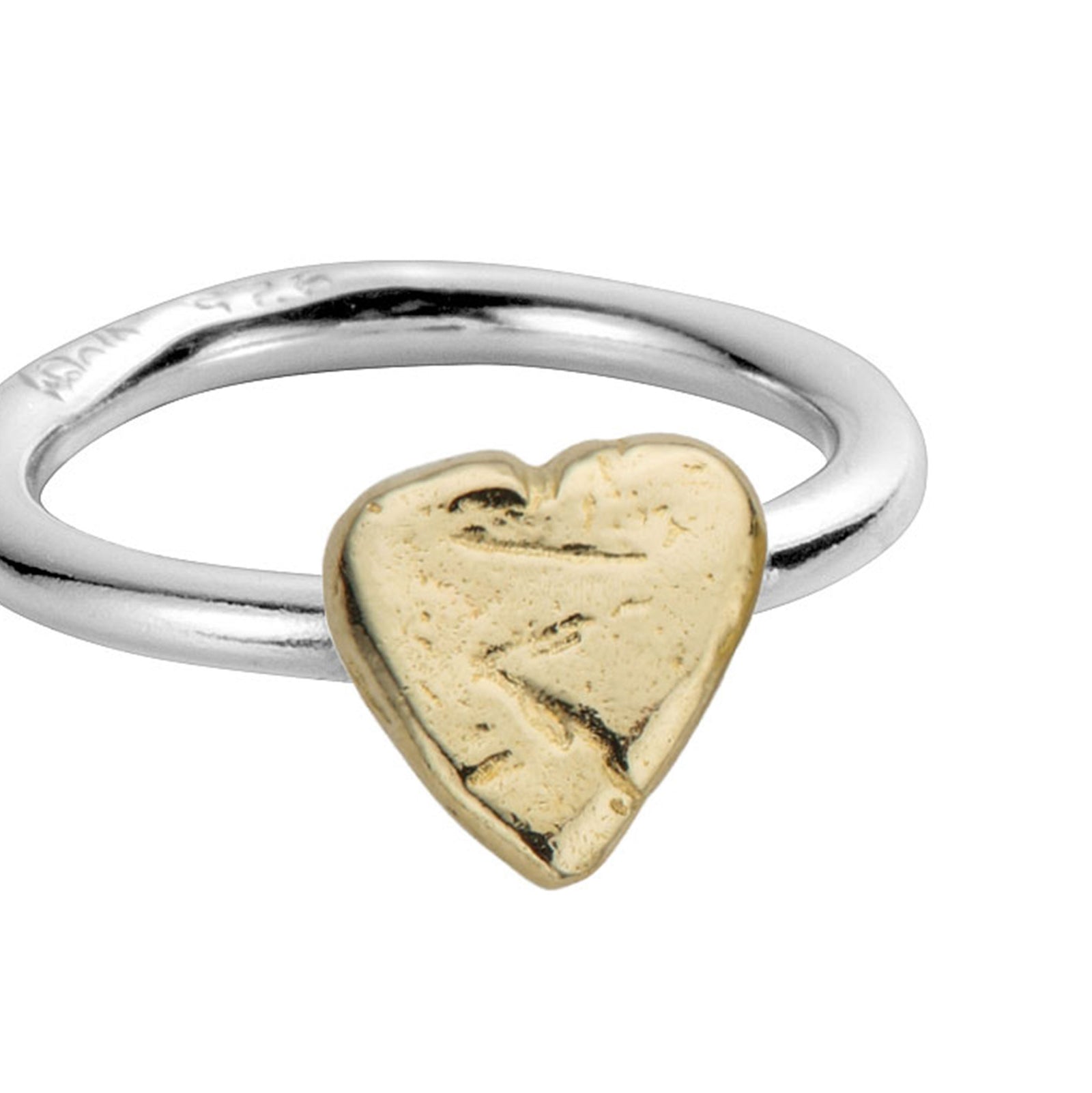 Silver & Gold Baby Heart Love Struck Ring