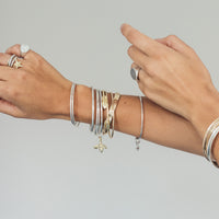 Silver & Gold Large Honey Bee Bangle