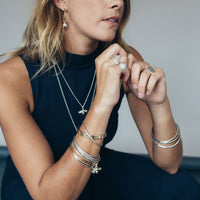 Silver & Gold Large Honey Bee Bangle