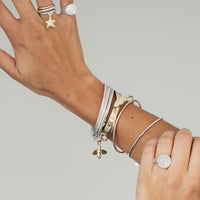 Silver & Gold Large Honey Bee Bangle