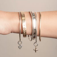Silver Baby Heart Bangle