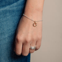 Silver & Gold Mini Open Circle Chain Bracelet