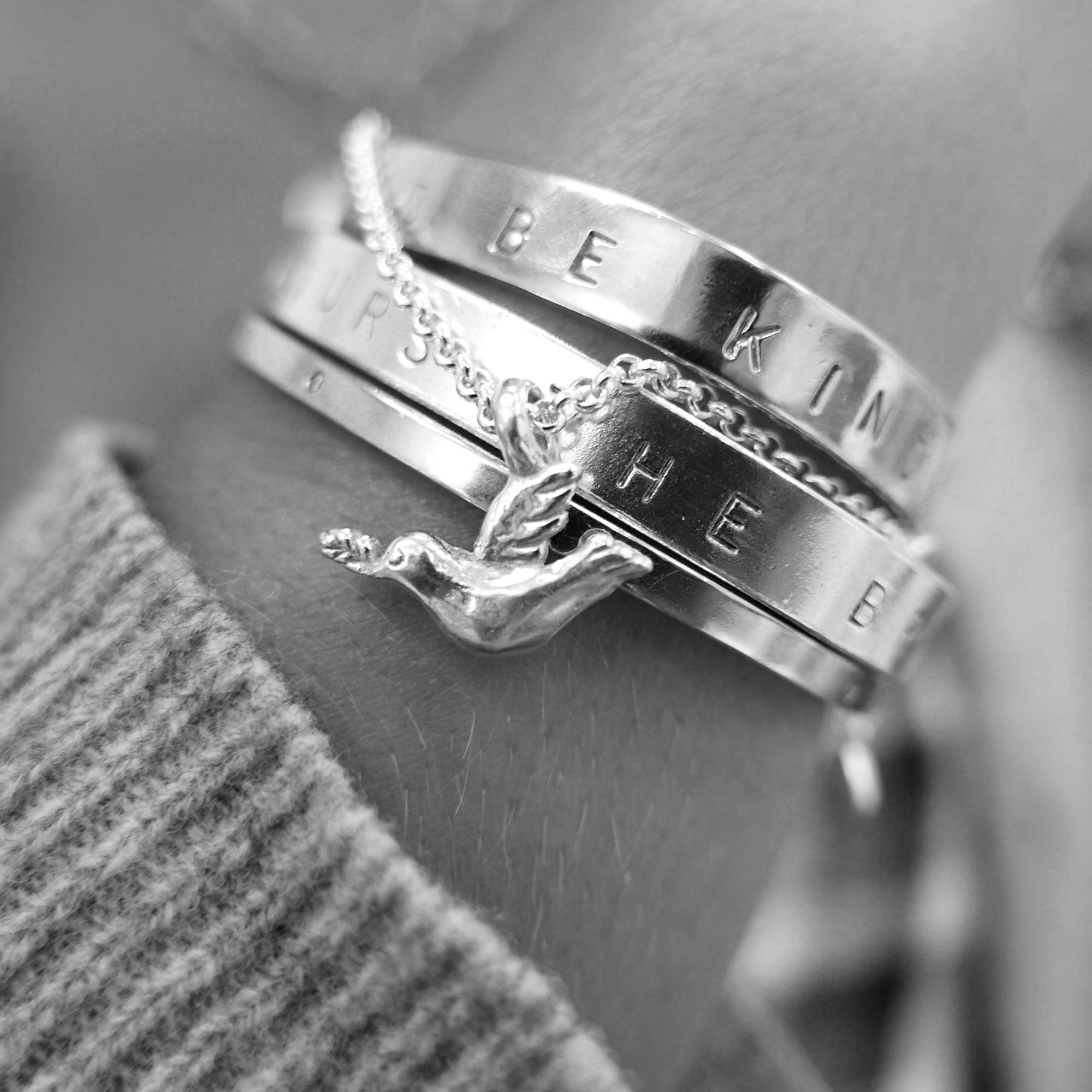 Silver & Gold Mini Turtle Dove Chain Bracelet