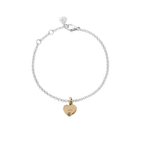 Silver & Gold Think of Me Heart Chain Bracelets
