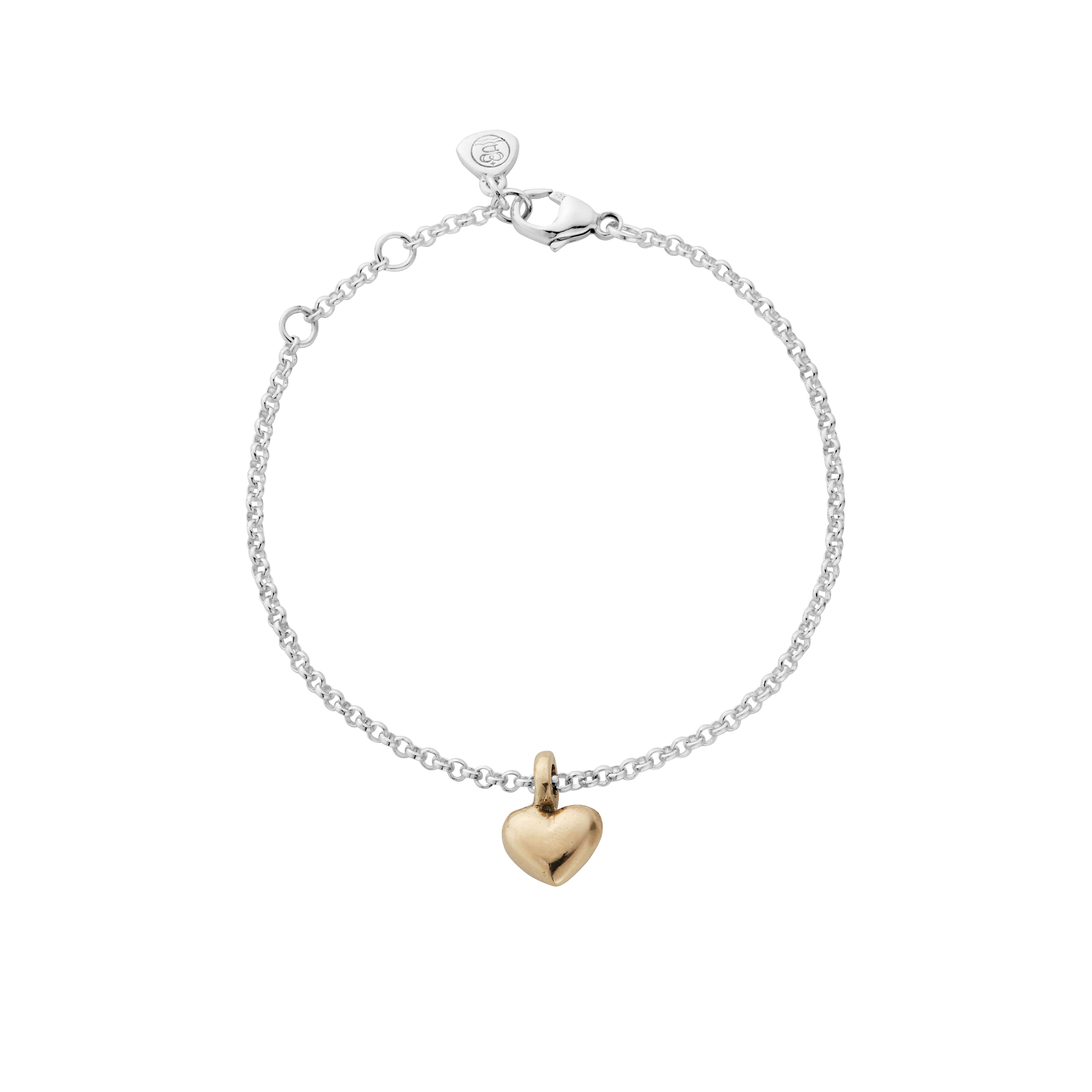 Silver & Gold Think of Me Heart Chain Bracelets