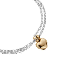 Silver & Gold Think of Me Heart Chain Bracelets