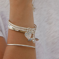 Silver Large Honey Bee Bangle