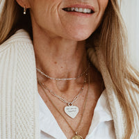 Silver Keeper's Heart Trace Chain Necklace