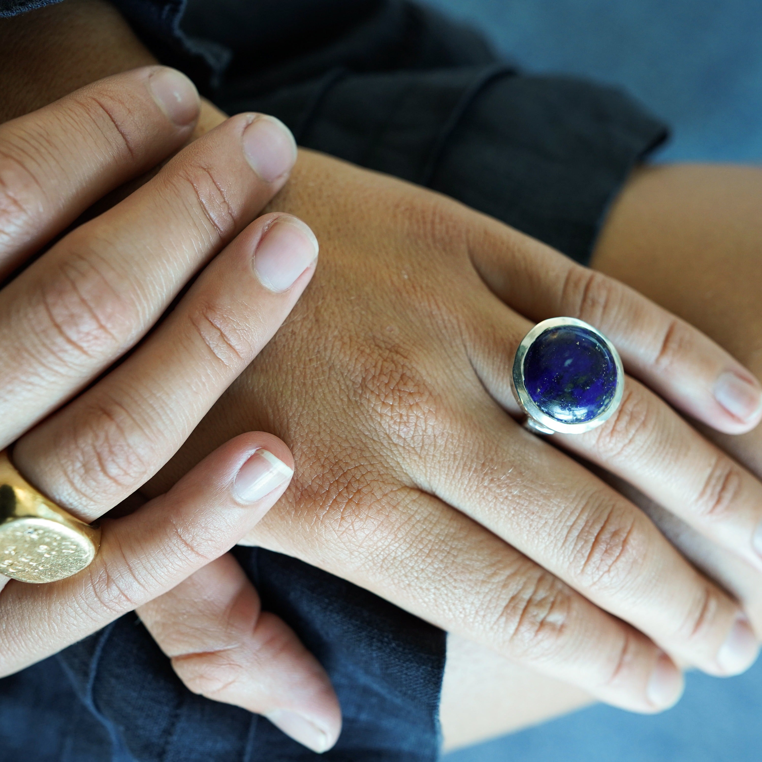 Silver Lapis Lazuli Maxi Mood Ring