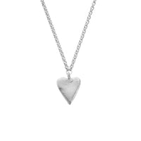 Silver 26" Fixed Large Heart Necklace