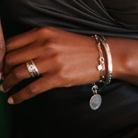 Silver Large Moon Bangle