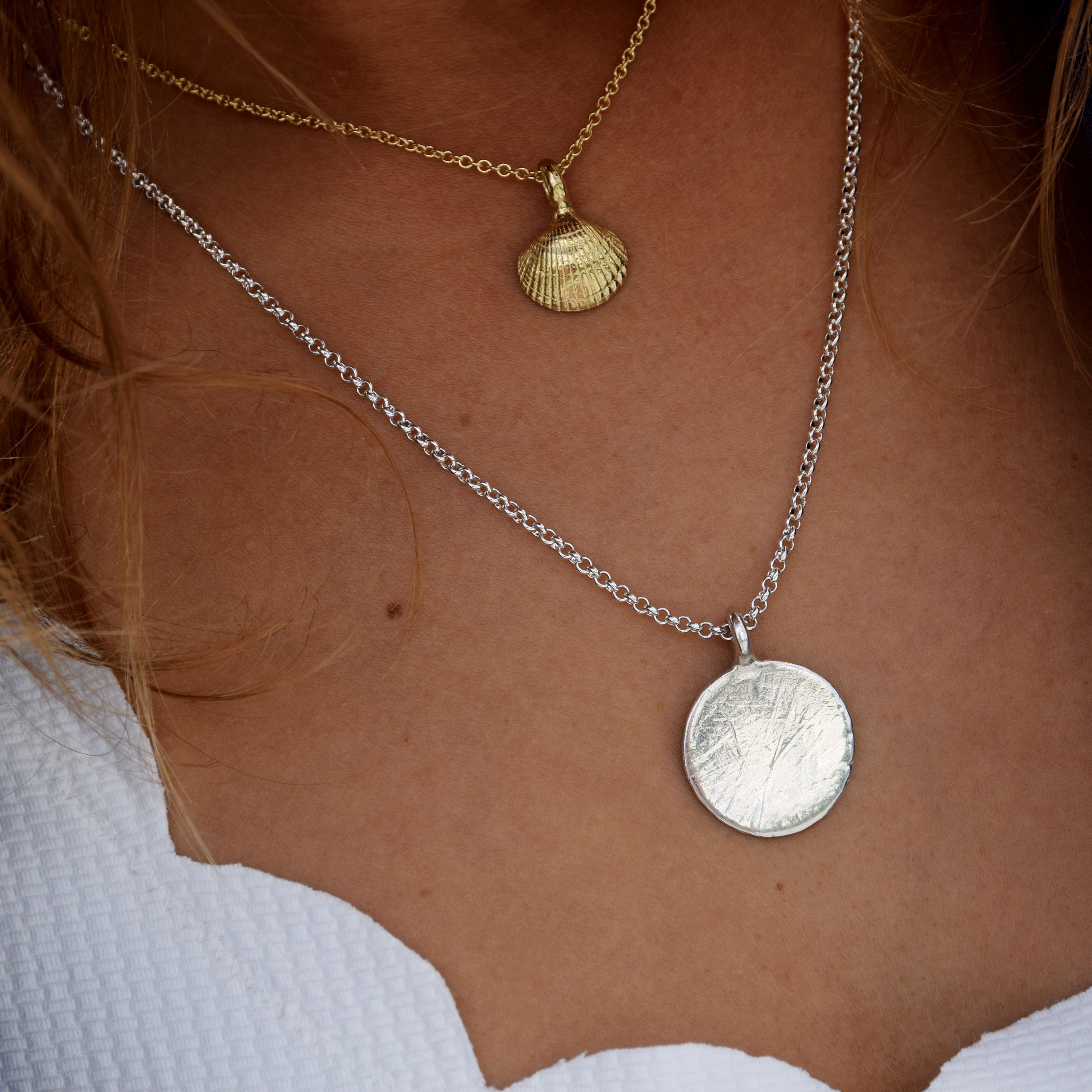 Silver Large Moon Necklace