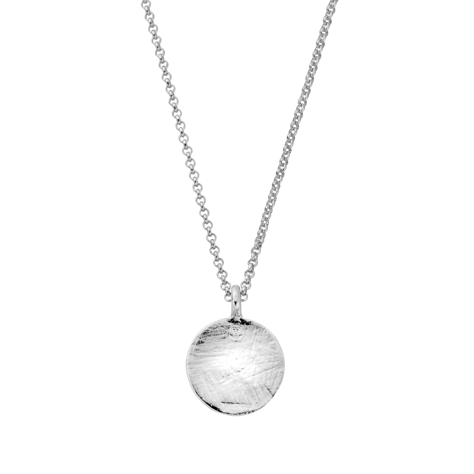 Silver Large Moon Necklace With Handwriting