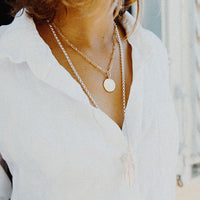 Silver Large Moon Trace Chain Necklace