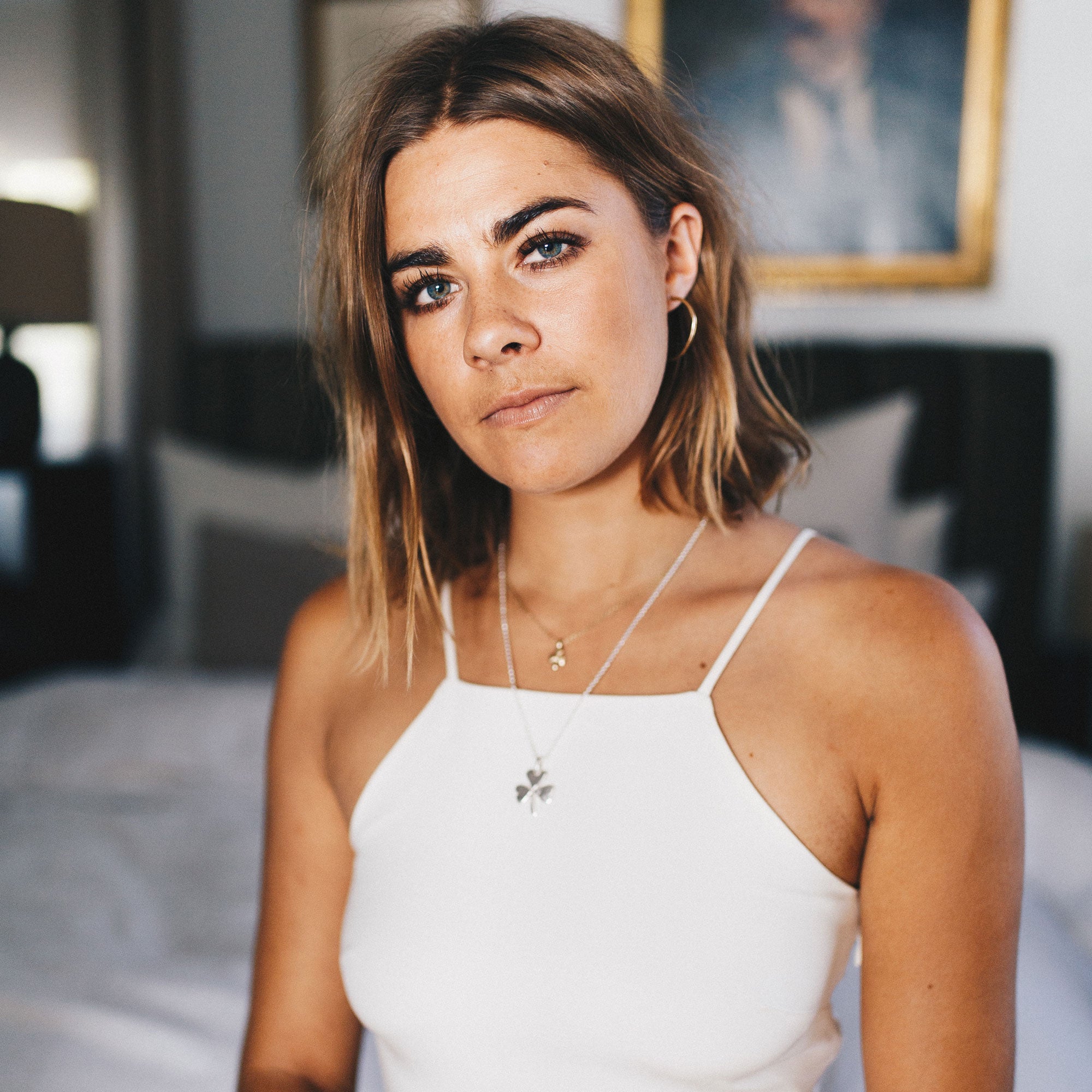 Silver Large Shamrock Necklace