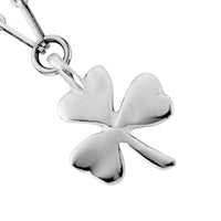 Silver Large Shamrock Trace Chain Necklace