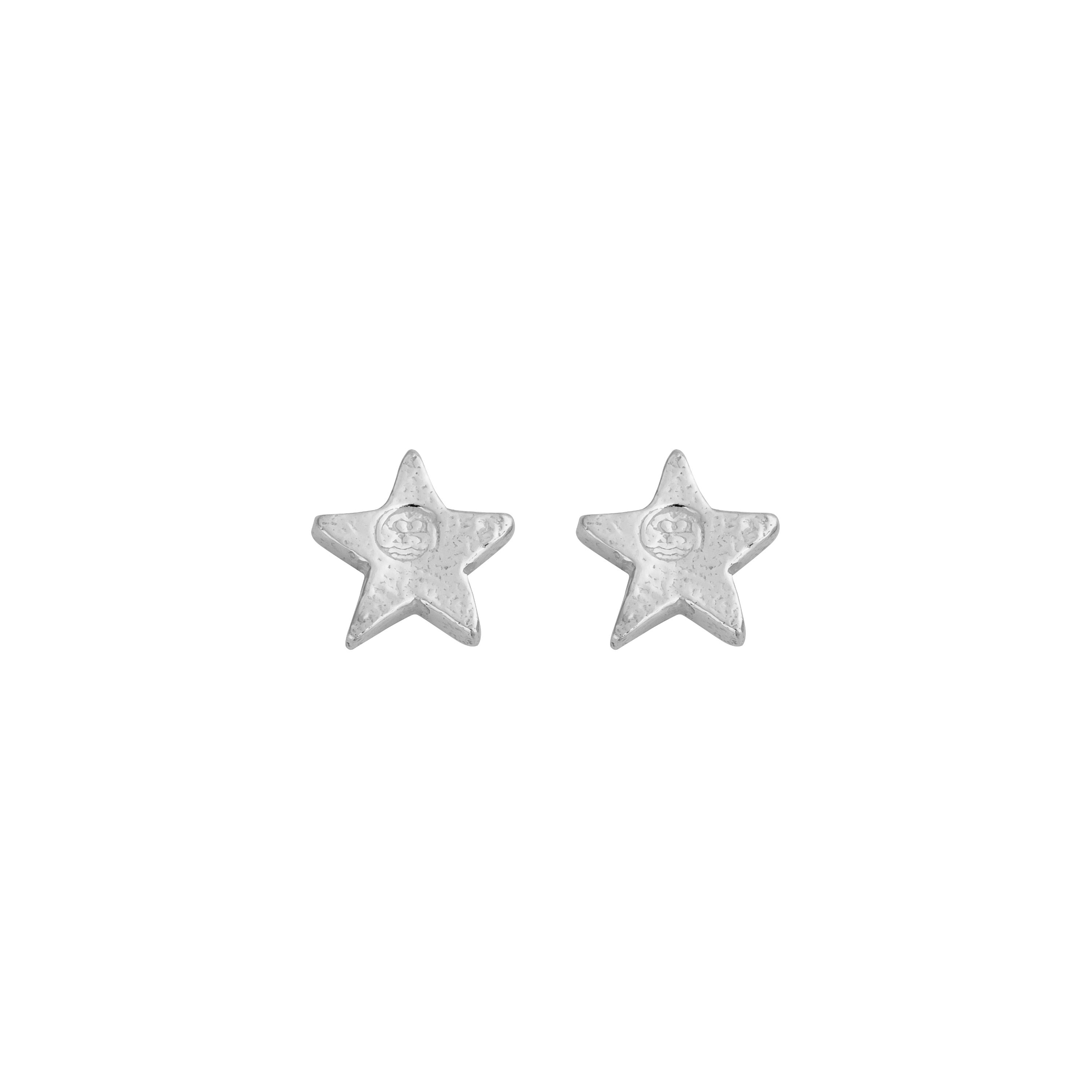 Silver Little Star Ear Charm Set