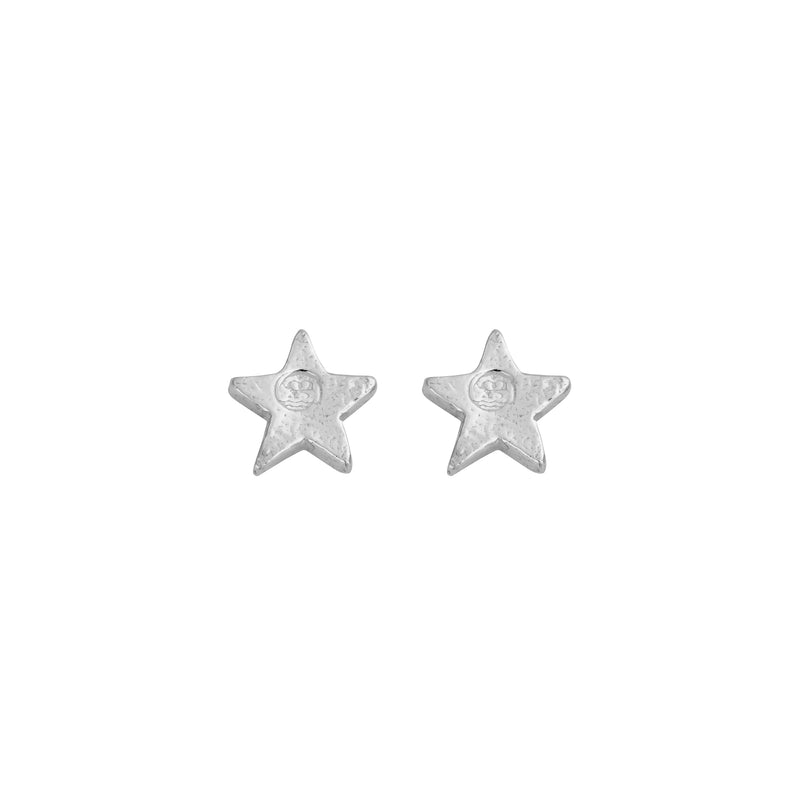 Silver Little Star Ear Charm Set