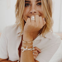 Silver Mini Heart Love Struck Ring