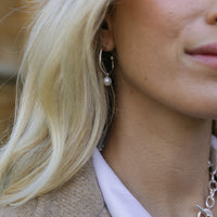 Maxi Cupid Hoops With White Pearl Earring Charms