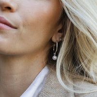 Maxi Cupid Hoops With White Pearl Earring Charms