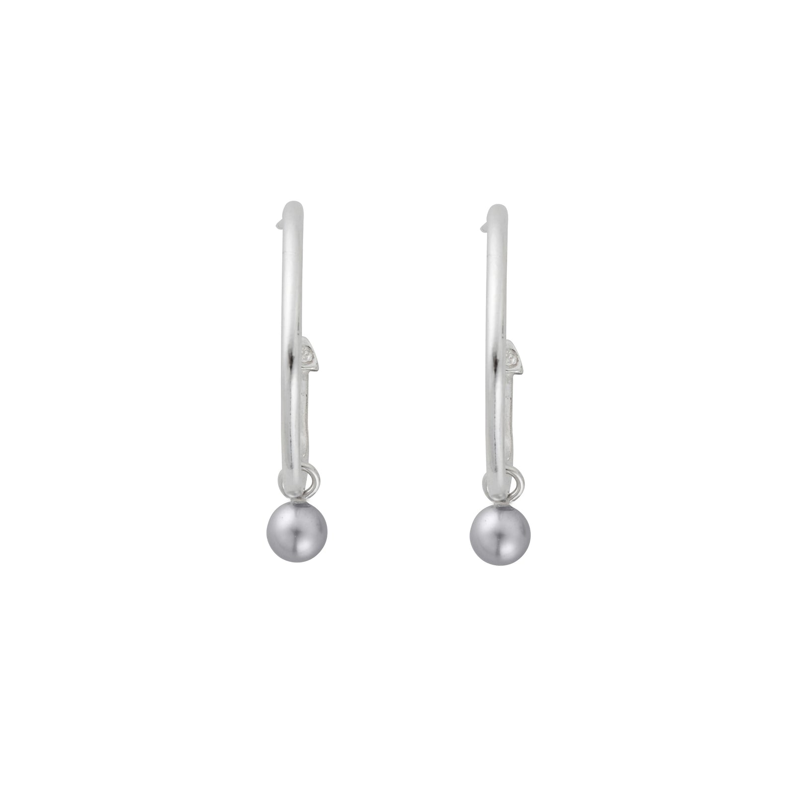 Maxi Cupid Hoops With Mini Petrol Pearl Earring Charms