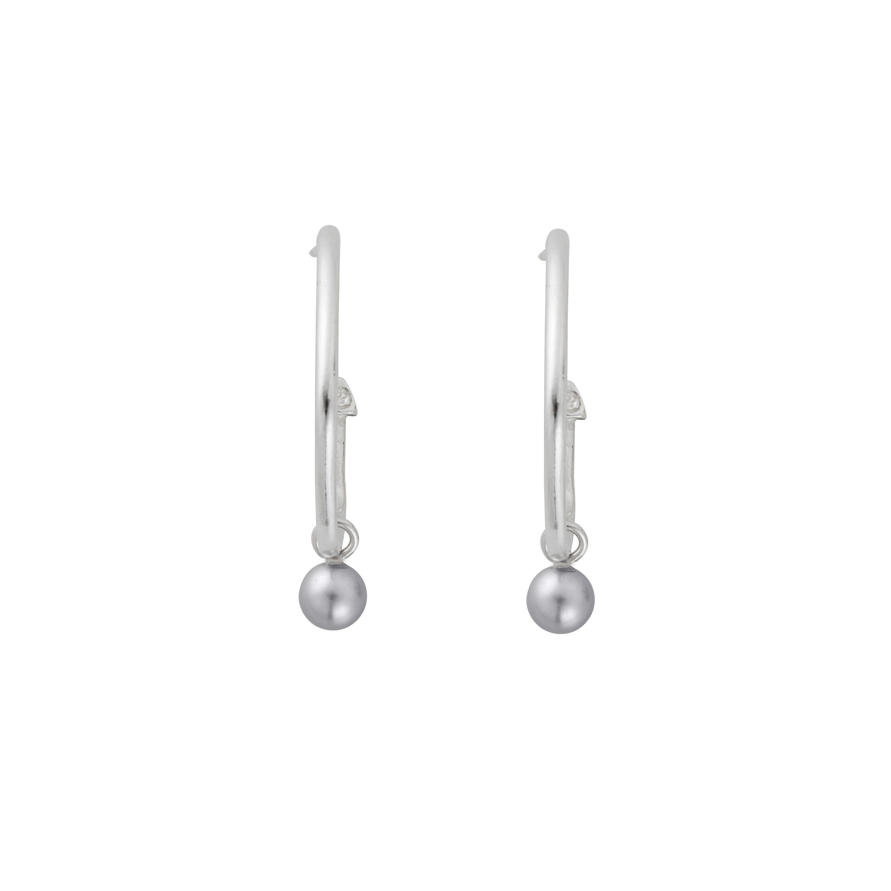 Maxi Cupid Hoops With Mini Petrol Pearl Earring Charms