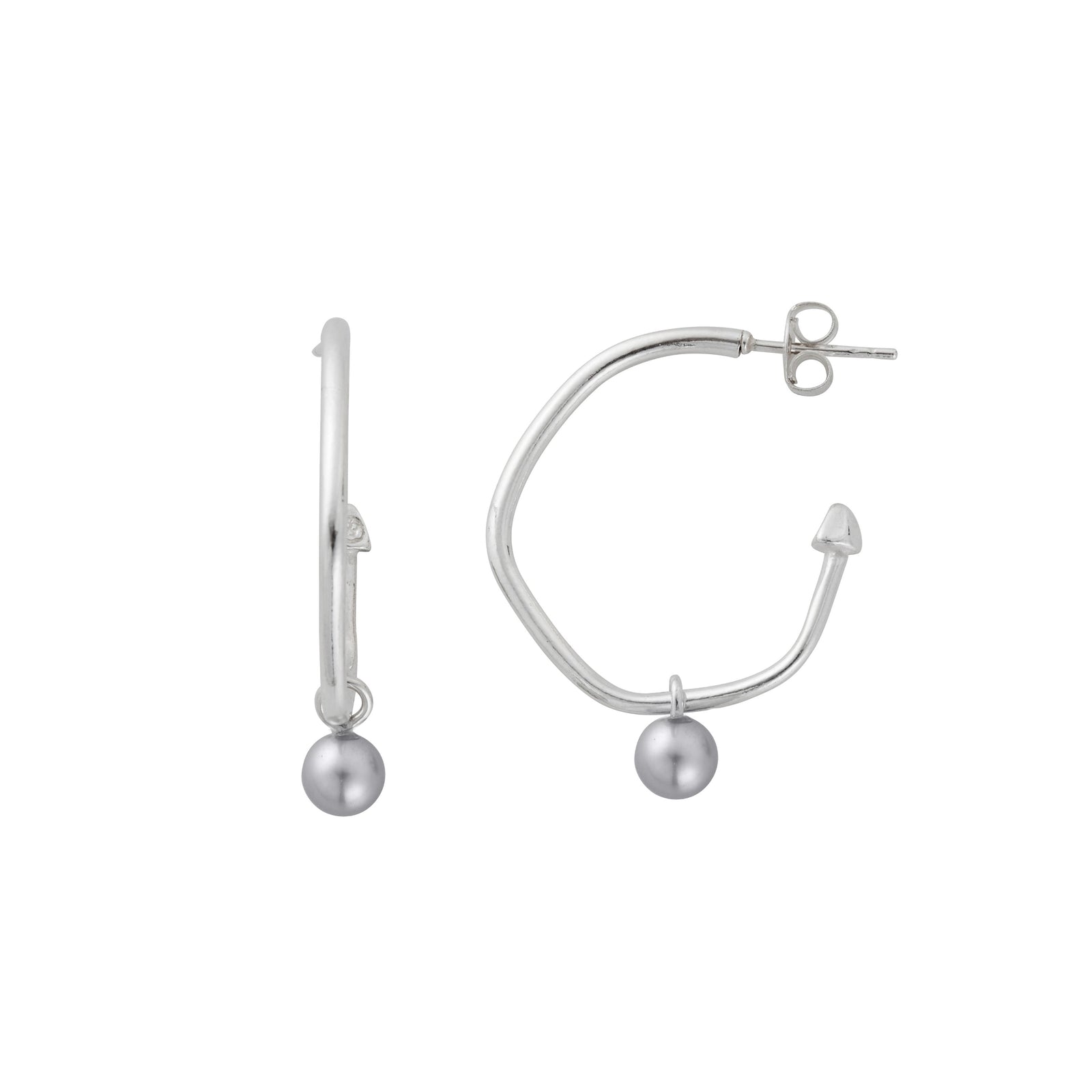 Maxi Cupid Hoops With Mini Petrol Pearl Earring Charms