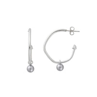 Maxi Cupid Hoops With Mini Petrol Pearl Earring Charms