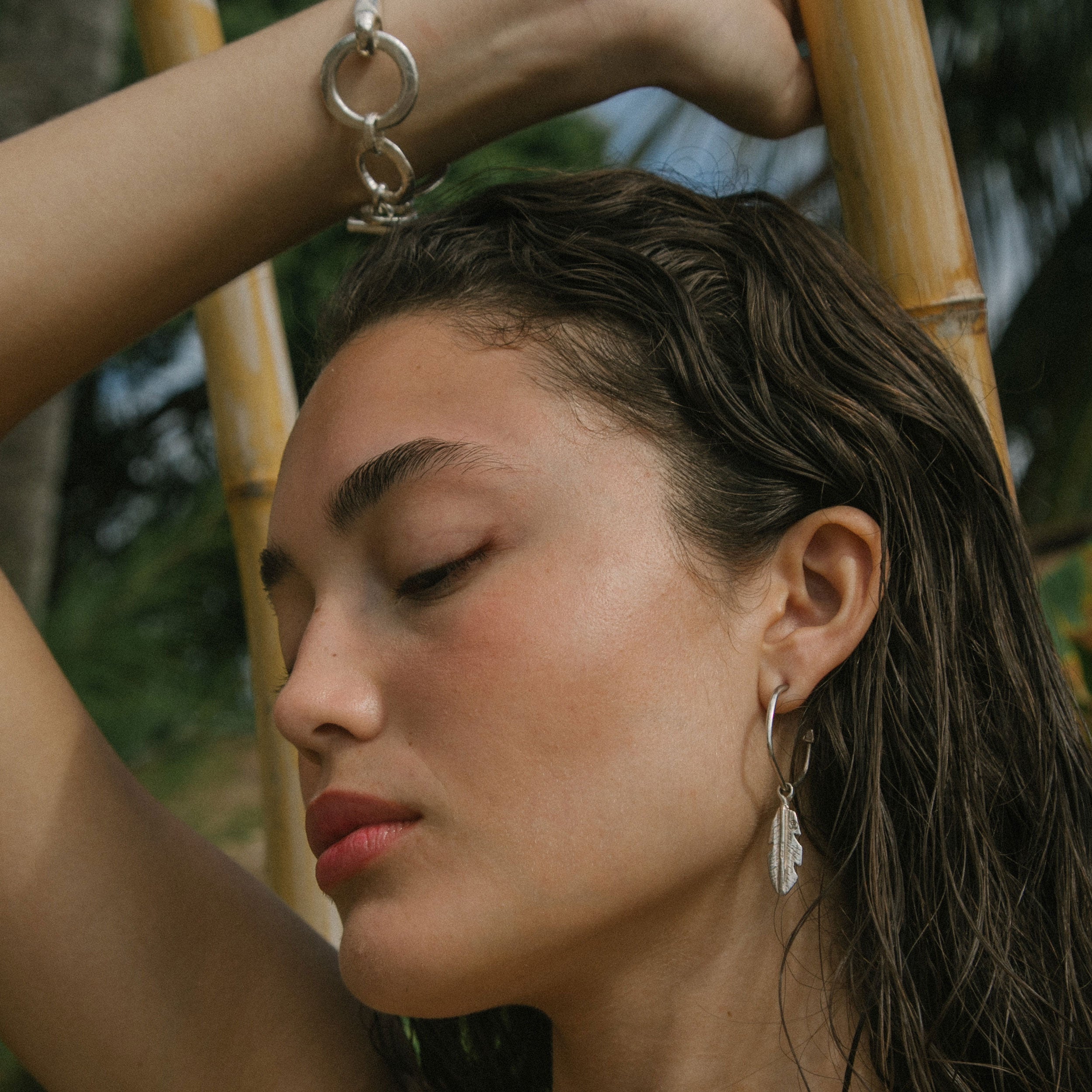 Maxi Cupid Hoops With Medium Feather Charms
