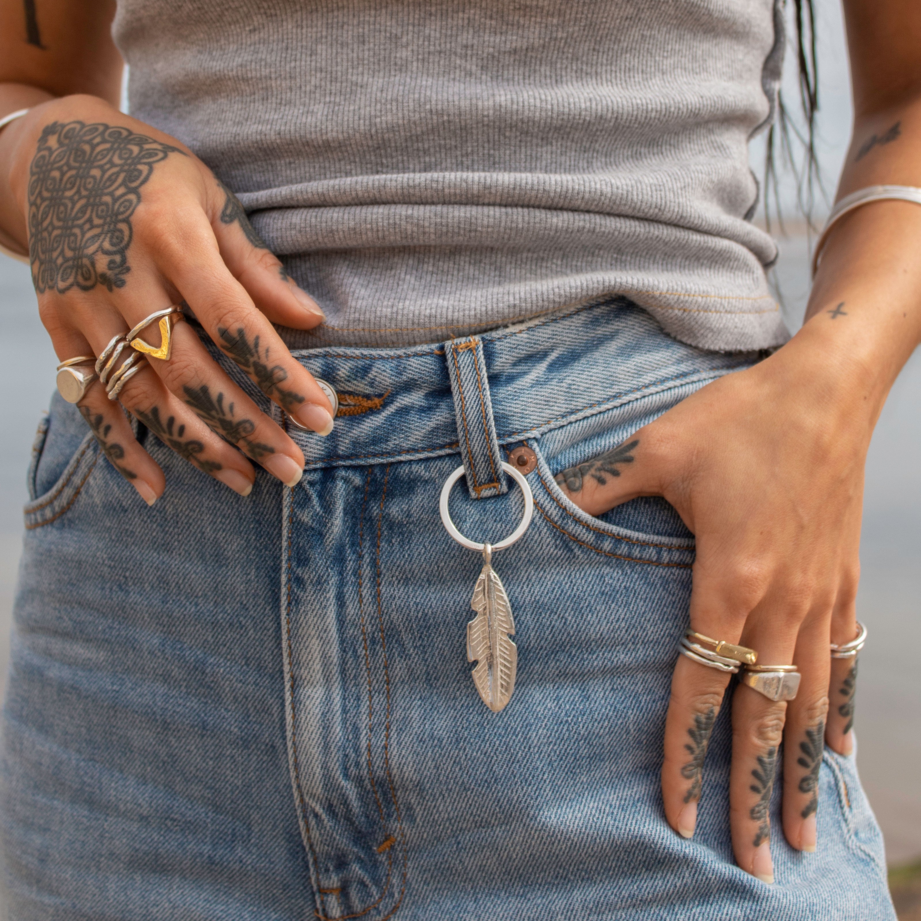 Maxi Feather Classic Keyring