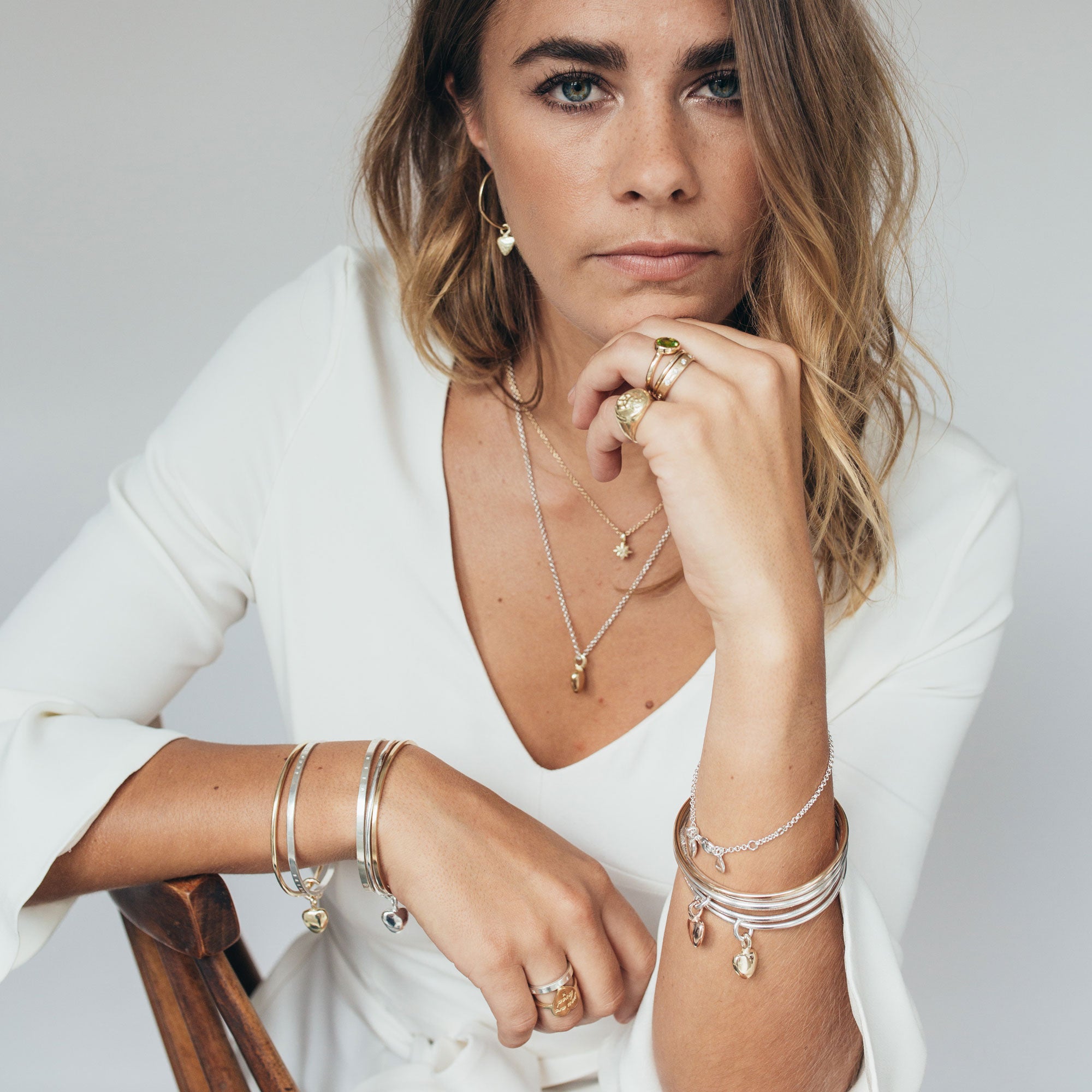Silver Maxi Grateful Heart Bangle