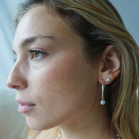 Silver Large White Pearl Earring Charms