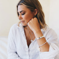 Silver Large Moon Bangle