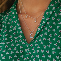 Silver Medium Crescent Moon Necklace