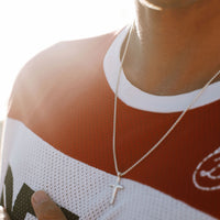 Silver Medium Cross Snake Chain Necklace