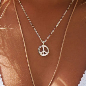 Silver Original Medium Peace Necklace