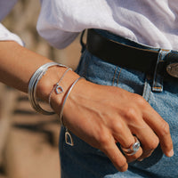 Silver Medium Stirrup Bangle