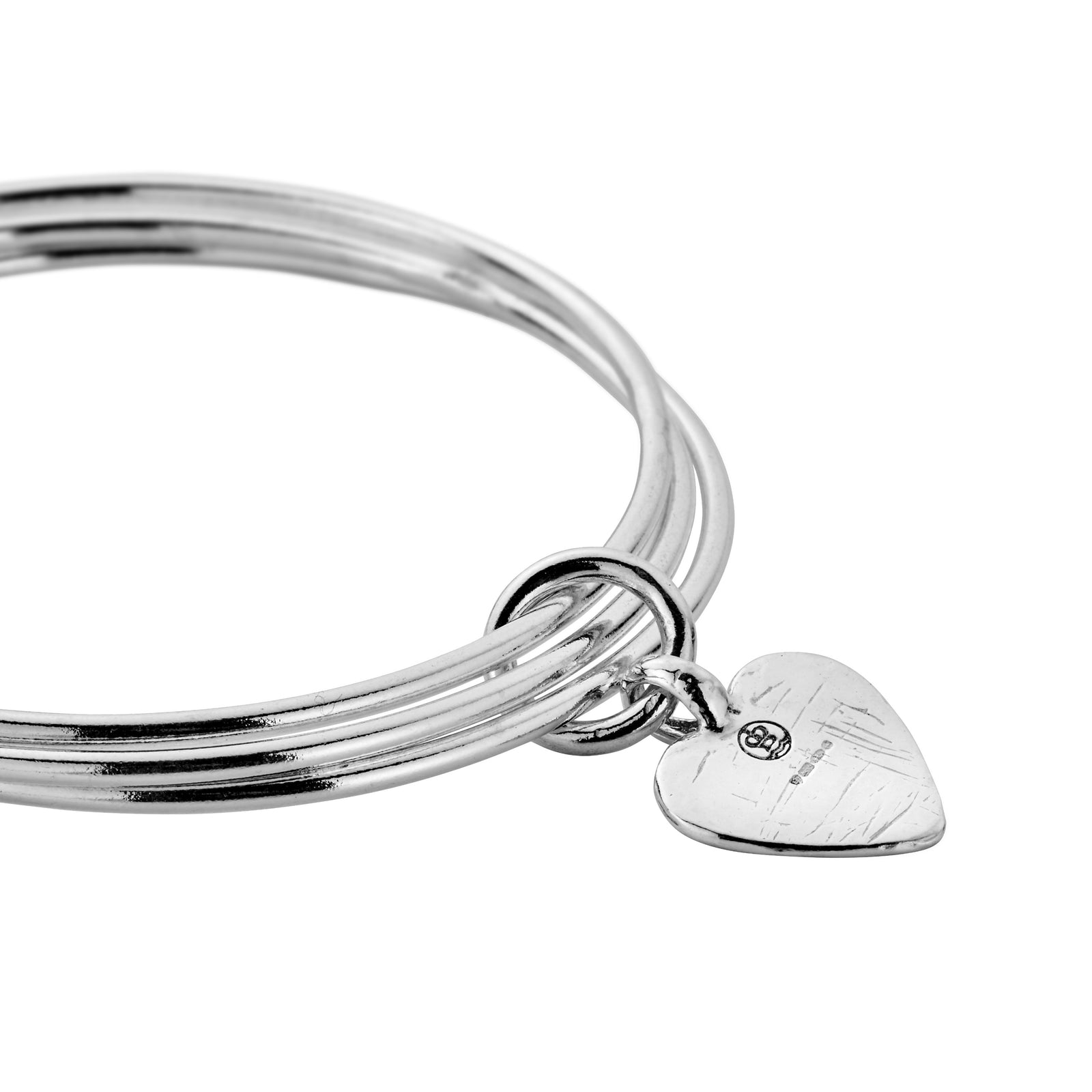 Silver Medium You Are Loved Trio Bangle