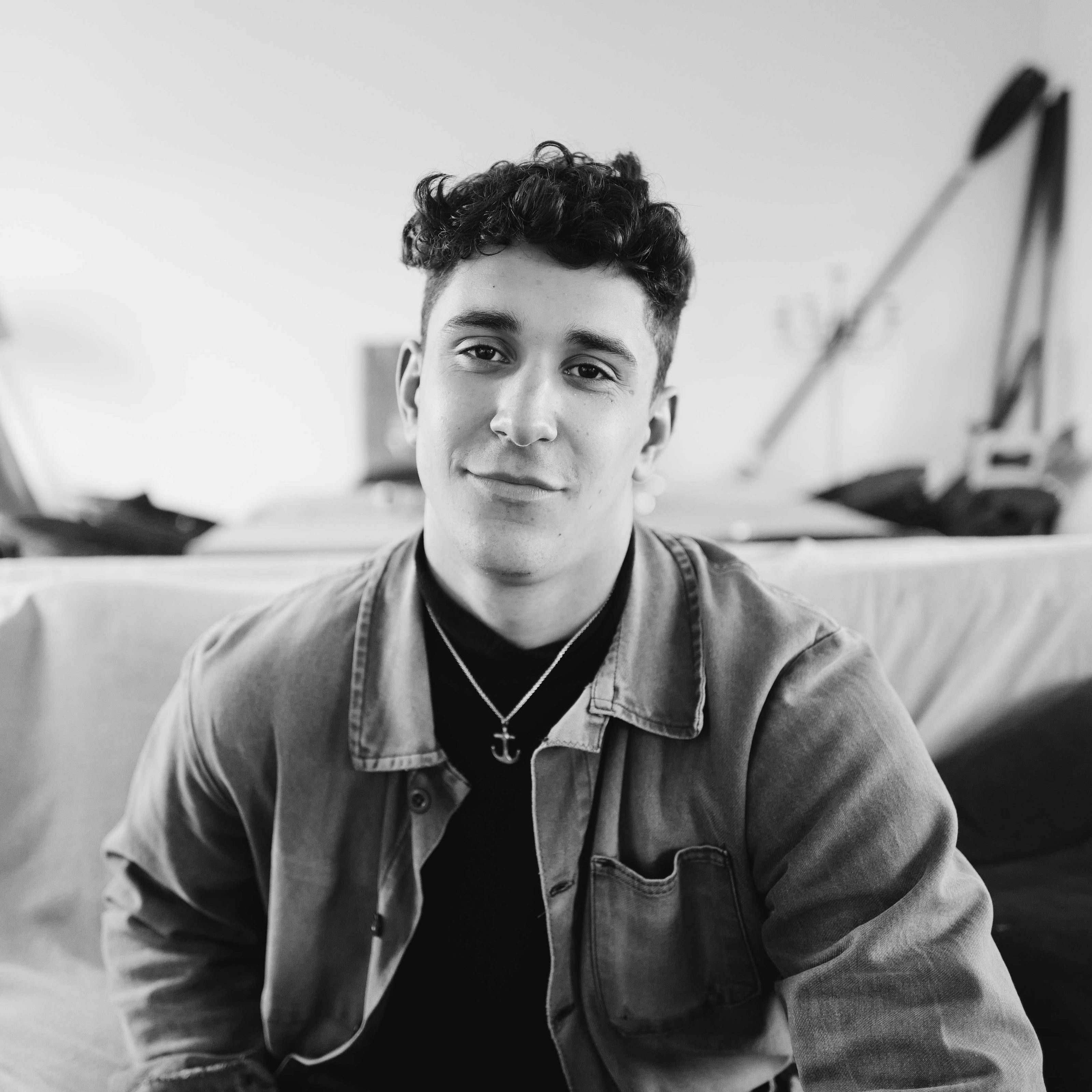 Silver Midi Anchor Snake Chain Necklace