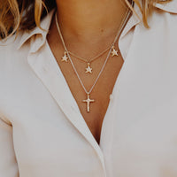 Silver Medium Cross Necklace