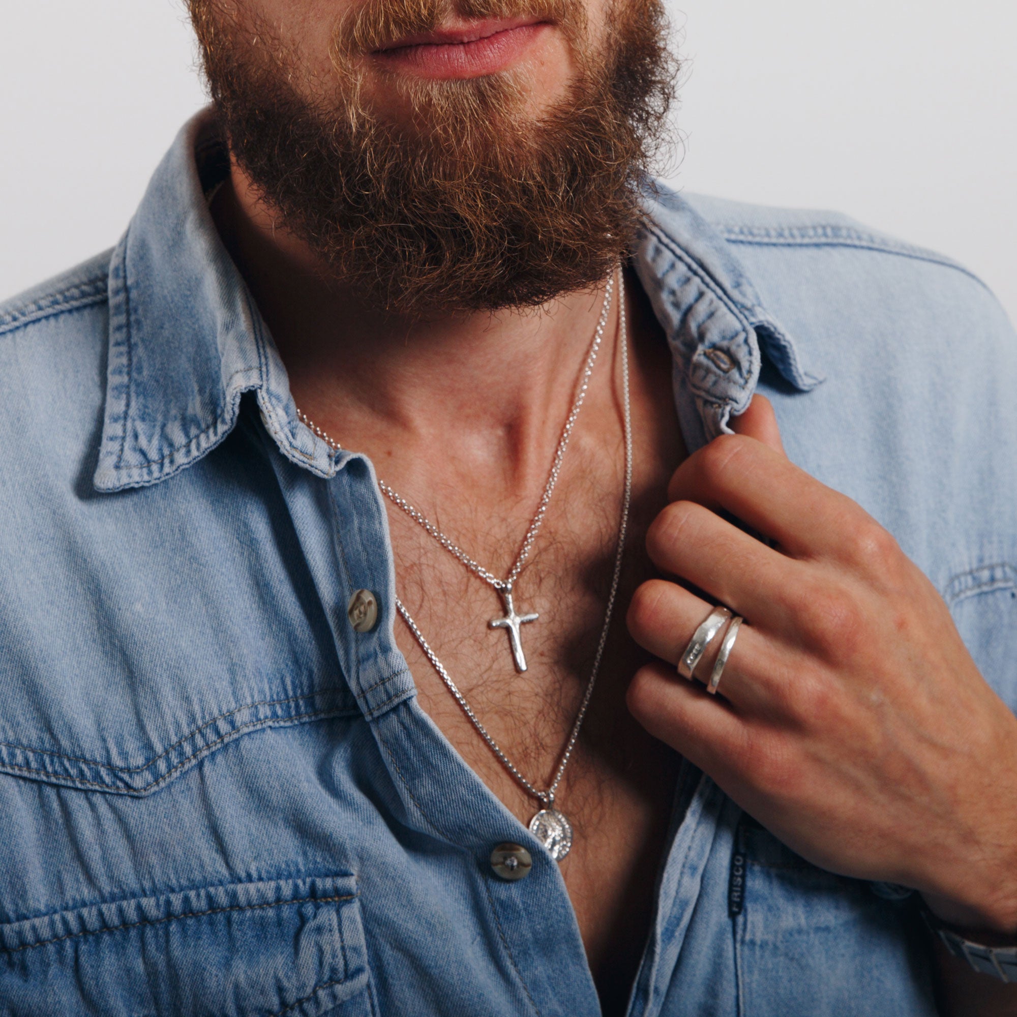 Silver Medium Cross Necklace