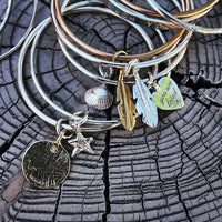 Silver & Gold Large Moon Bangle