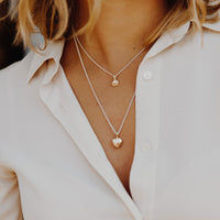 Silver & Gold Midi Grateful Heart Necklace